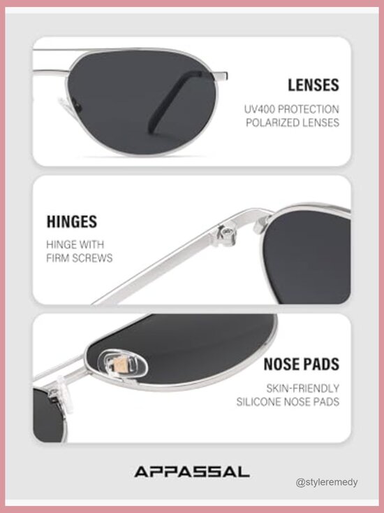 Metal Frame Polarized Oval Sunglasses UV400 Protection Retro Vintage main image 5